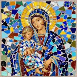 Мозаика Богоматерь с младенцем Тренкадис стиля