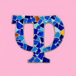 Мозаика в стиле Тренкадис с буквой Пси