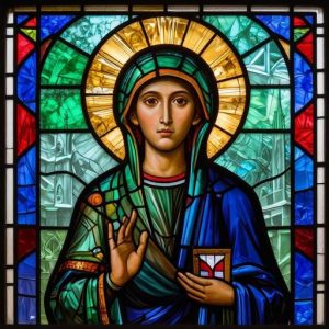 Stained Glass Mosaic – Virgin Mary Protection