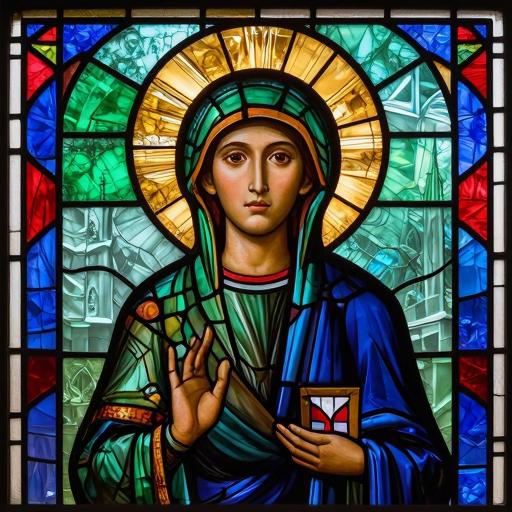 Stained Glass Mosaic - Virgin Mary Protection