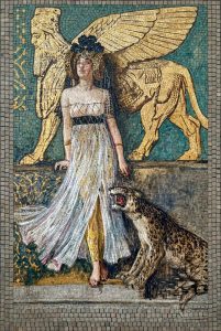 Мозаика «Мистическая женщина и сфинкс»