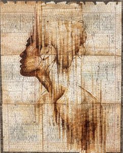 Ethereal Profile Mosaic Art – Earthy Tones