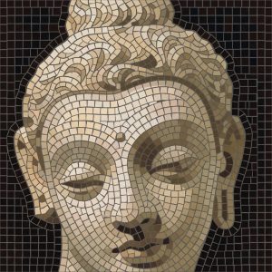 Serene Buddha Mosaic Art – 100×100 cm
