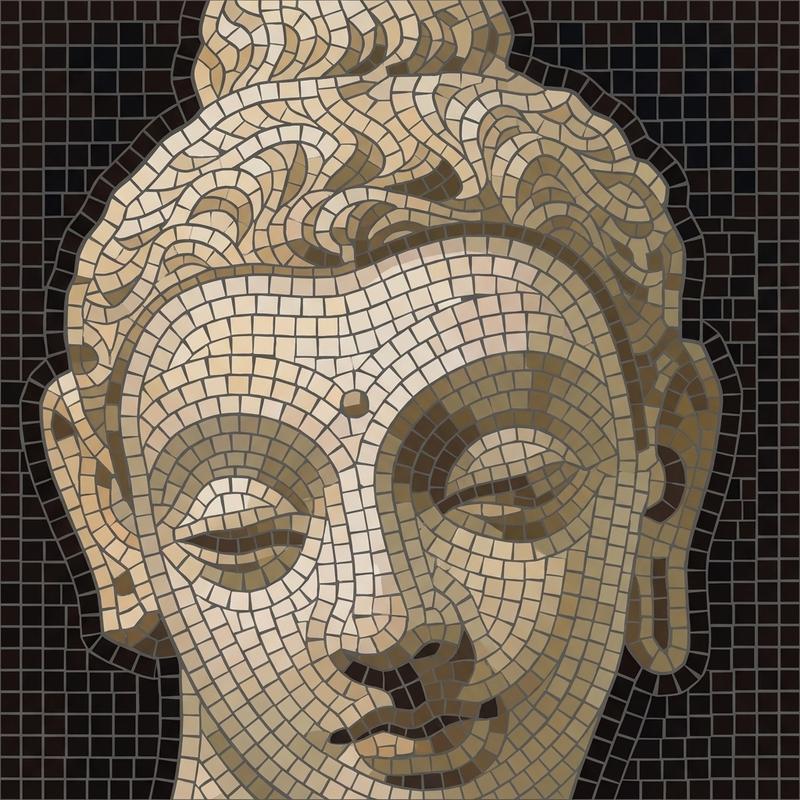 Serene Buddha Mosaic Art - 100x100 cm