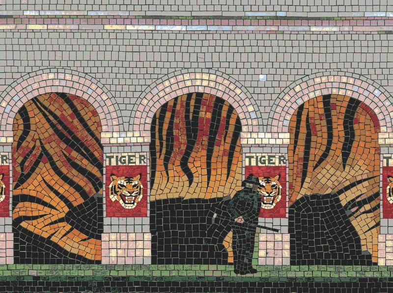 Surreal Tiger Mosaic Art - Mysterious Figure