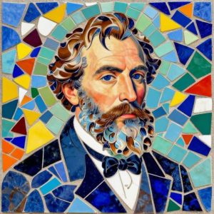 Портрет Николая Рериха в мозаике