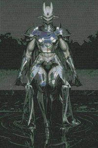 Футуристический рыцарь в мозаике MELTI