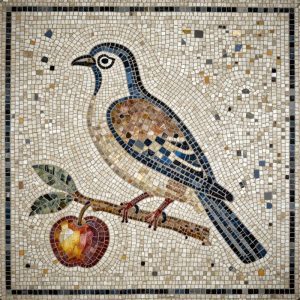 Жар-птица на ветке – Мозаика Opus Tessellatum