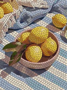 Sunny Lemons Mosaic Art – Mediterranean Still Life