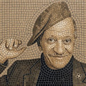 Мозаичный портрет мужчины в кепке