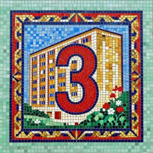 Мозаика «Номер квартиры 3» в советском стиле