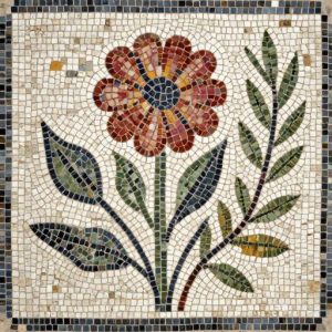 Protea Flower Mosaic Art – Opus Tessellatum Style