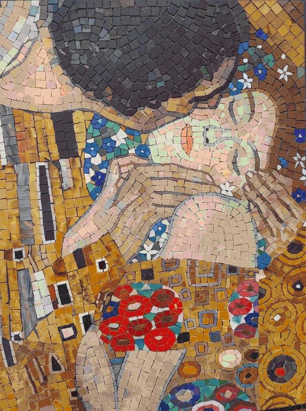Golden Mosaic Portrait of a Woman