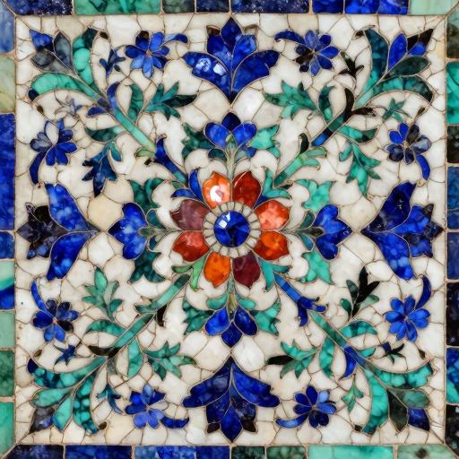 Florentine Mosaic Floral Ornament