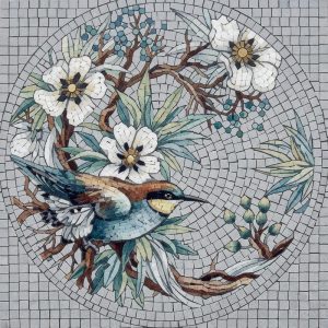 Мозаика «Птица в цветущем саду»