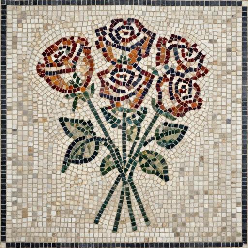 Красочный букет роз в мозаике