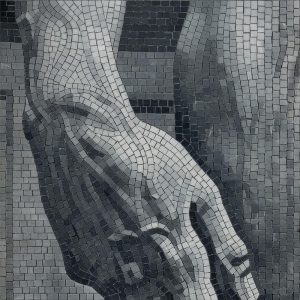 Классическая мозаика «Рука» в серых тонах