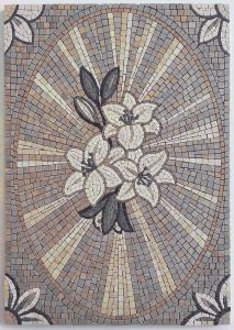 Elegant Lily Mosaic Art – Neutral Tones