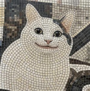 Мозаичный портрет белого кота – Классический стиль