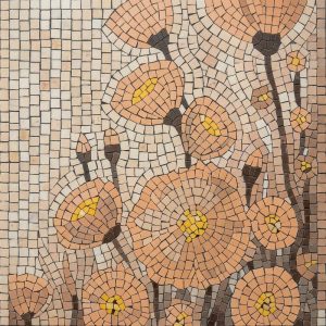 Мозаика «Персиковые цветы» — 100×100 см