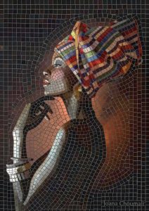 Стилизованный женский портрет в стиле кубизма