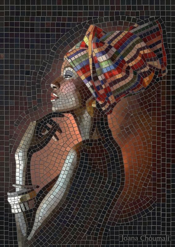 Стилизованный женский портрет в стиле кубизма