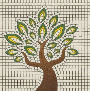 Мозаичное Изображение Стилизованного Дерева