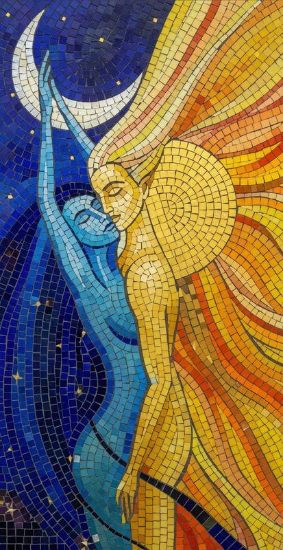 Солнце и Луна в мозаике