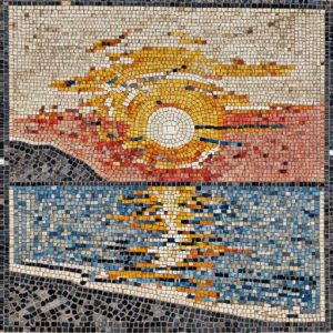 Sunset Over the Sea Mosaic Art – Opus Tessellatum