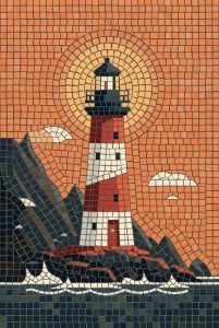 Lighthouse Hope Mosaic Art – Classic AI Style