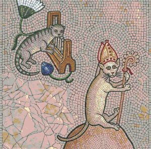 Whimsical Cats Mosaic Art
