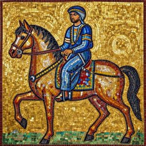Византийская мозаика: Всадник на коне