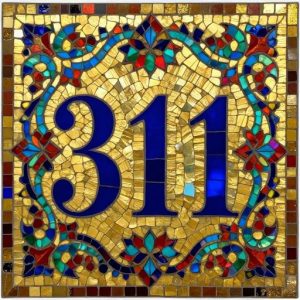 Мозаичная табличка с номером 311 в византийском стиле