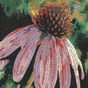 Pink Echinacea Flower Mosaic Art