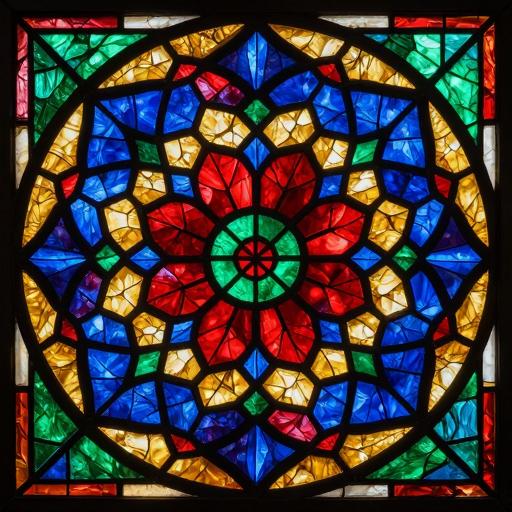 Geometric Stained Glass Mosaic Ornament