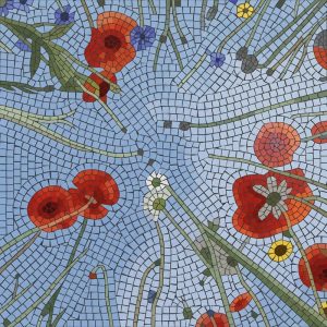 Классический мозаичный портрет красных маков