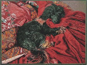 Мозаика «Спящий пес на красном белье»