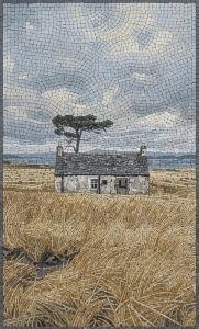 Мозаика «Одинокий домик в золотых полях»