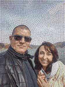 Custom Couple Mosaic Portrait – Classic AI Style