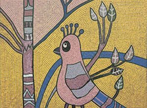 Мозаика «Стилизованная птица» — 30×22 см