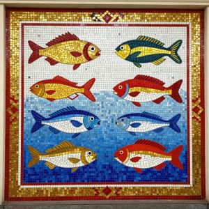 Советская мозаика: Рыбы Под Водой (100×100 см)