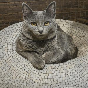 Мозаика «Серый кот» — Классический стиль