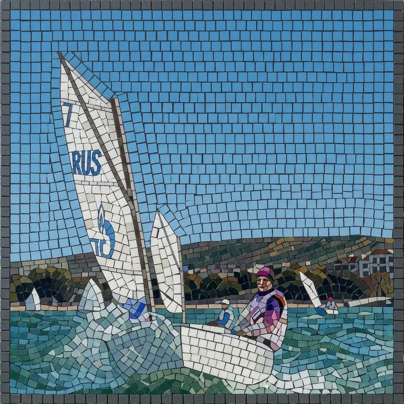 Sailing Regatta Mosaic Art - Classic AI Style