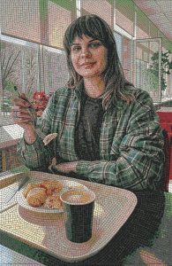 Мозаичный портрет девушки в кафе | MELTI