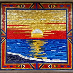 Soviet Style Mosaic – Sunset Over the Sea