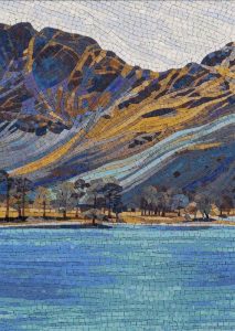 Majestic Mountain Lake Mosaic Art