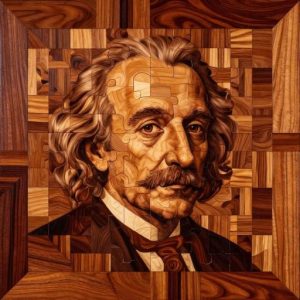 Портрет Альберта Эйнштейна в технике маркетри