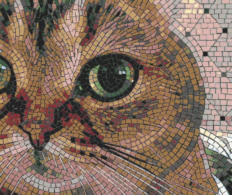 Mosaic Art: Close-up of a Cat's Eye
