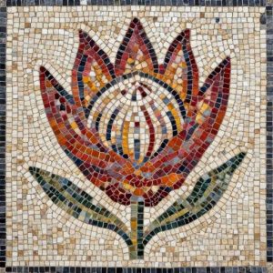 Protea Flower Mosaic Art – Custom Opus Tessellatum