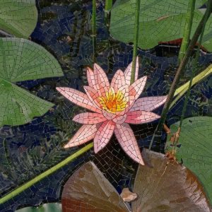 Pink Water Lily Mosaic Art – Nature Collection